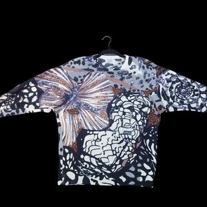 Eminent Beaded Lambswool Vintage Sweater Size Large